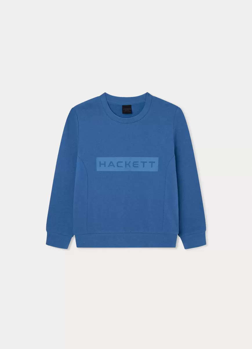 Hombre Sudadera Con Logo Estampado Normativas Camisetas Y Sudaderas Blue Hackett London