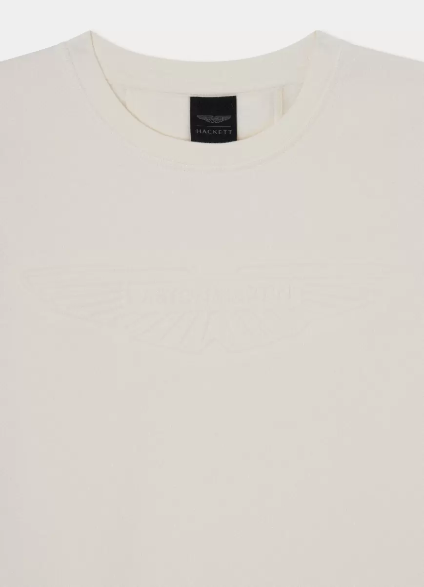 Hackett London Hombre Camisetas Y Sudaderas Popular Sudadera Aston Martin Cuello Redondo Ecru White - 2