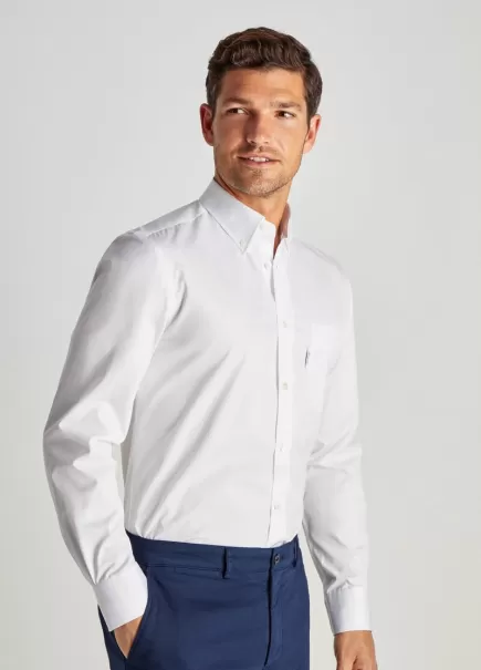 White Hombre Camisas Faconnable Camisa Popelín Club