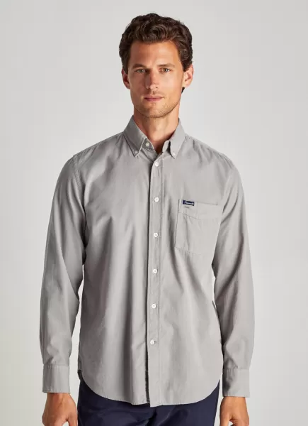 Camisa De Pana Pop Light Grey Hombre Faconnable Camisas