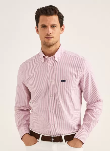 Camisa Oxford Rayas Bengala Mars Red Hombre Camisas Faconnable