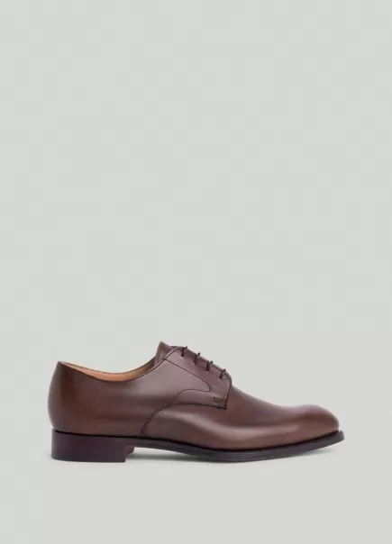 Chocolate Brown Faconnable Looks Formales Hombre Zapatos Derby Piel
