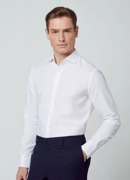 Hombre Camisa De Algodón Fit Slim Recomendar White Hackett London Camisas