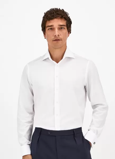 Hombre Camisa Algodón Fit Clásico White Hackett London Camisas Flete Gratis