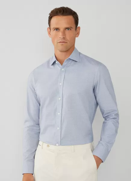 Fiabilidad Camisa Foulard Fit Slim Hackett London Blue/Grey Hombre Camisas