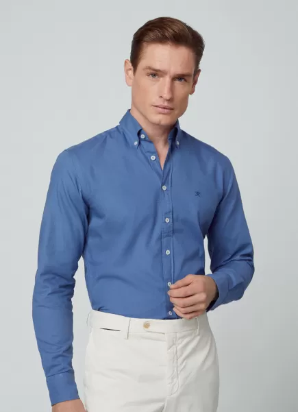 Oxford Blue Nuevo Producto Camisa Algodón Oxford Fit Slim Camisas Hackett London Hombre
