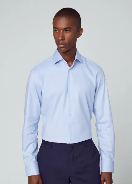 Camisas Blue/White Precio De Descuento Camisa Estampada Fit Slim Hackett London Hombre