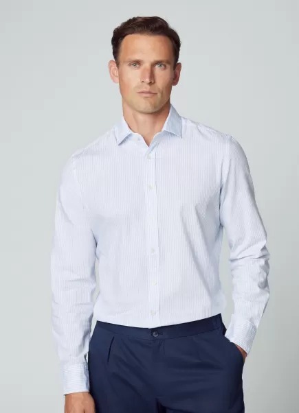 Hackett London Camisas Estado Del Inventario Hombre Camisa De Rayas Fit Slim Blue/White