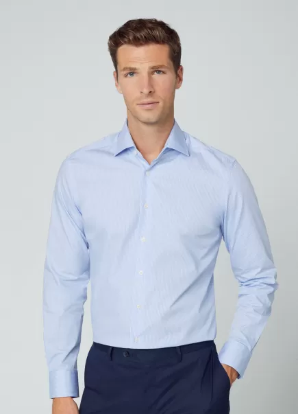 Camisa Estampado Cuadros Fit Slim Hombre Calidad White/Blue Hackett London Camisas