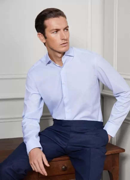 Camisa Cuadros Fit Slim Hackett London Diseño Blue/White Camisas Hombre