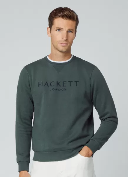 Hackett London Sudadera Heritage Logo Bordado Sudaderas Precios De Lanzamiento Hombre Dark Green