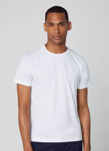 Hombre Comercio Camiseta Con Logo Bordado White Hackett London Camisetas