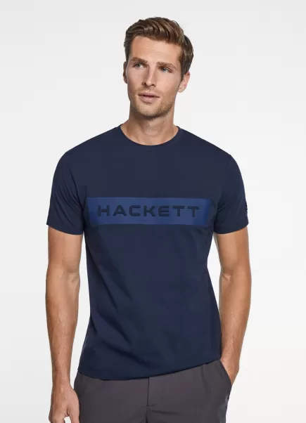 Vender Hackett London Camisetas Navy Hombre Camiseta Logo Estampado