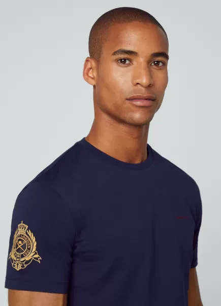 Hackett London Navy Autorización Camiseta Heritage Escudo Vintage Camisetas Hombre