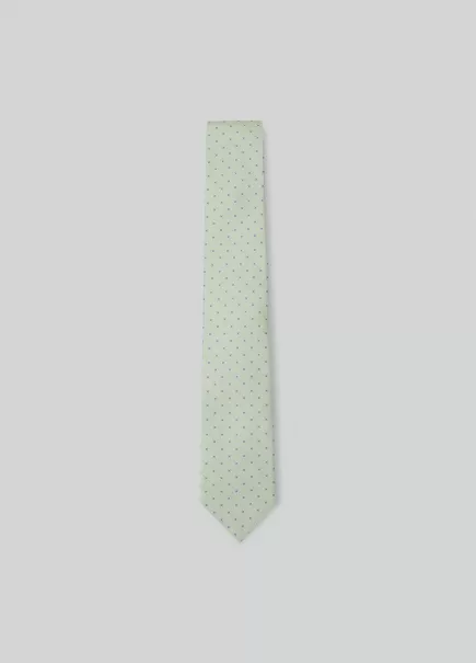 Corbatas Y Pañuelos De Bolsillo Moda Hombre Hackett London Mint Green Corbata De Seda Estampado Tréboles