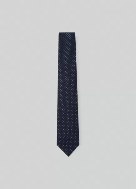 Popular Hombre Hackett London Corbatas Y Pañuelos De Bolsillo Corbata Estampado Mini Lunares Navy