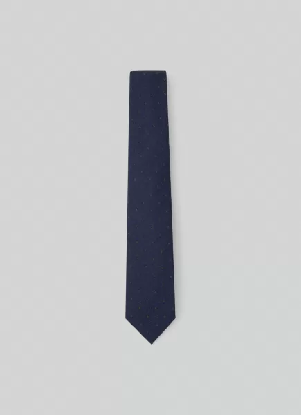 Corbatas Y Pañuelos De Bolsillo Ultimo Modelo Corbata Seda Estampado Lunares Hackett London Navy/Ivory Hombre