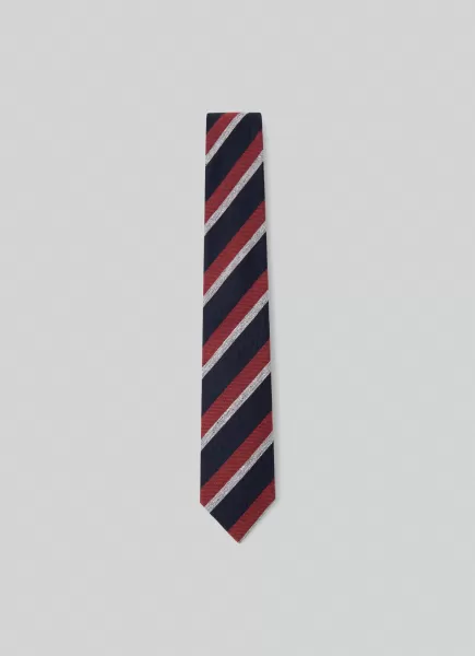 Hackett London Hombre Navy/Red Corbata Rayas Regimiento Corbatas Y Pañuelos De Bolsillo Moda