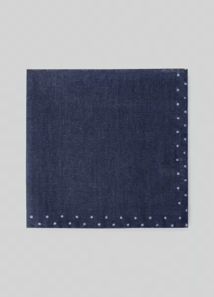 Hombre Pañuelo Lana Puntos Navy/Blue Corbatas Y Pañuelos De Bolsillo Conveniencia Hackett London