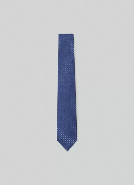 Hackett London Corbata De Seda Estampado Lunares Blue Hombre Comercio Corbatas Y Pañuelos De Bolsillo