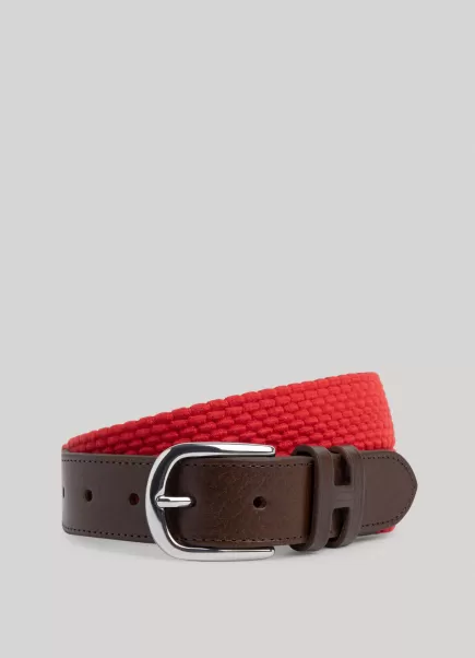 Hackett London Cinturón Trenzado Cinturones Brick Red Comprar Hombre