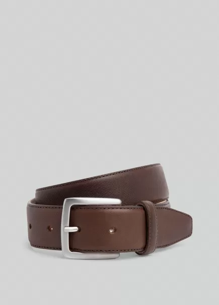 Brown Productos Recomendados Cinturón Estampado Saffiano Cinturones Hombre Hackett London