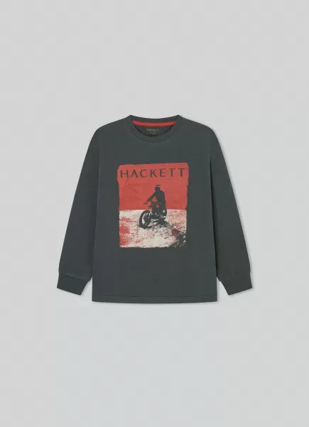 Dark Green Hackett London Camiseta Estampado Motocicleta Camisetas Y Sudaderas En Línea Hombre