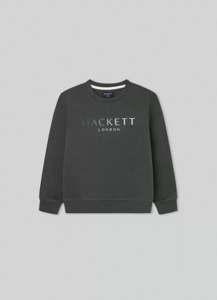 Hackett London Más Vendido Dark Green Sudadera Con Logo Estampado Camisetas Y Sudaderas Hombre