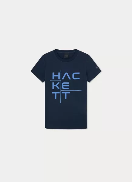 Novedad Camisetas Y Sudaderas Camiseta Logo Estampado Fit Clásico Hackett London Navy Hombre