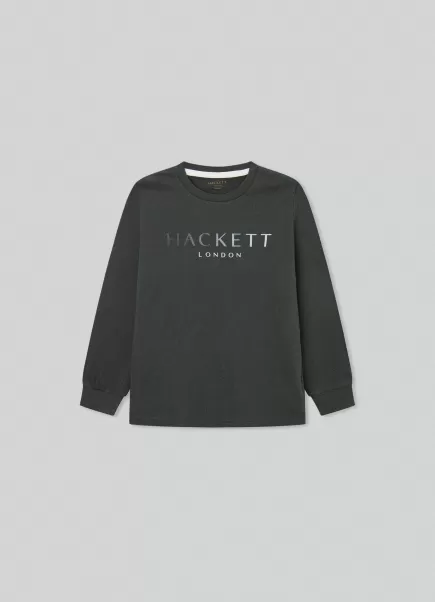 Hackett London Rebaja Dark Green Hombre Camiseta Logo Estampado Camisetas Y Sudaderas