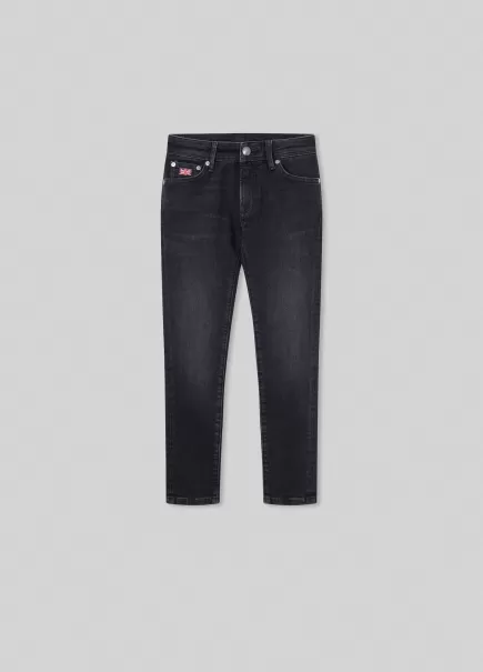 Black Hackett London Jeans Denim Black Fit Slim Hombre Elegante Pantalones